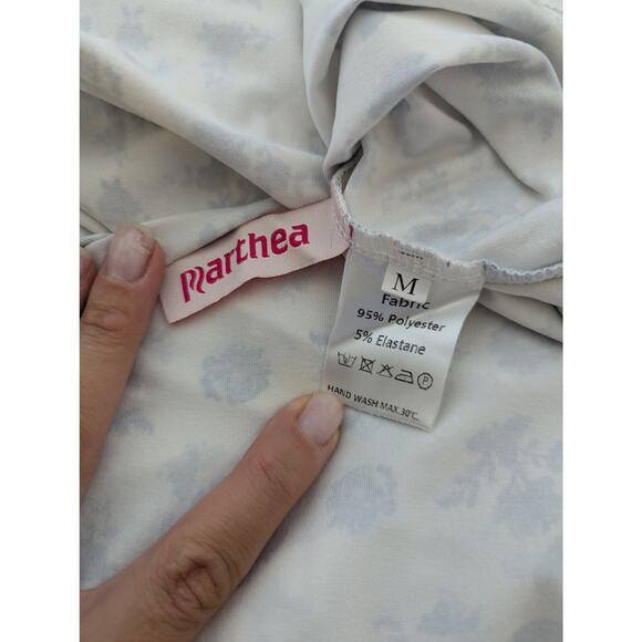 Parthea Blue Tie Strap Bodycon Mermaid Floral Maxi Dress Women Size M Bloomcore - Picture 13 of 13